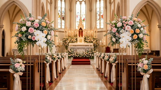 Wedding: Elegant & Sacred Church Floral Styling